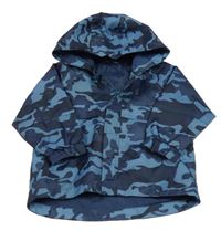 Modrá army šušťáková jarná bunda s kapucňou Mothercare