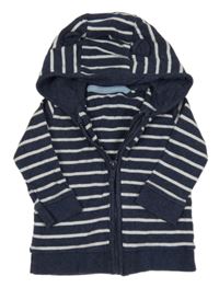 Tmavomodro-biela pruhovaná prepínaci ľahká mikina s kapucňou George
