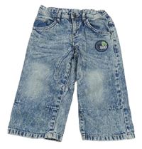 Modré capri rifle s nášivkou Y.F.K.