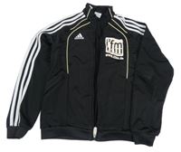 Čierna športová prepínaci mikina s potlačou Adidas
