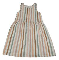 Bielo-farebné pruhované bavlnené šaty H&M