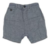 Tmavomodré melírované kostkované chino kraťasy LC Waikiki