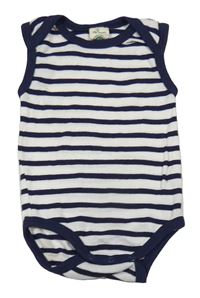 Bielo-tmavomodré pruhované body Alana