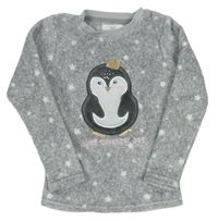 Sivá plyšová pyžamová mikina s tučňákem F&F