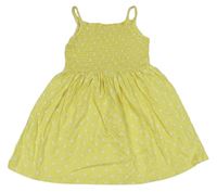 Žlté vzorované šaty s žabičkováním George
