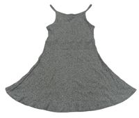 Sivé rebrované úpletové šaty Next