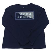 Tmavomodré tričko s logom Jack & Jones