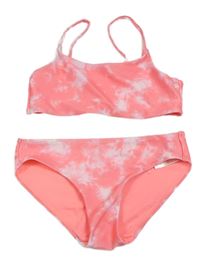 Neonově růžové batikované dvoudílné plavky H&M