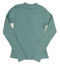 Zelené žebrované triko H&M