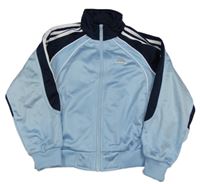 Modro-tmavomodrá sportovní propínací mikina s logem Adidas