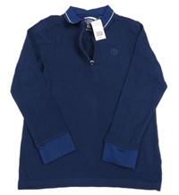 Nové - tmavomodré vzorované polo tričko F&F