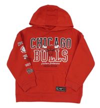 Červená mikina s potiskem a kapucí - Chicago Bulls 