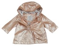 Svetloružová lesklá jarná bunda s kapucňou zn. Primark