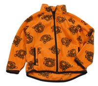 Oranžovo-sivá fleecová prepínaci mikina s tigrami Dunnes