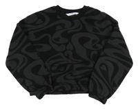 Černo-šedá vzorovaná crop mikina M&S