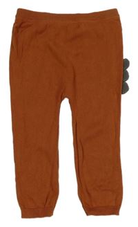 Hnědé pletené tepláky s ostny Tu