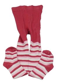 Ružovo-biele pruhované pančuchy