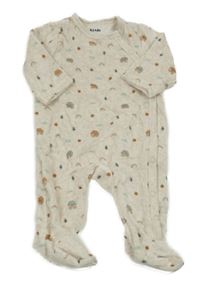 Svetlobéžový zamatový overal s domečky Kiabi