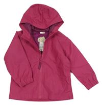 Tmavoružová šušťáková funkčná jarná bunda s kapucňou Quechua