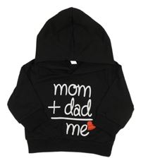 Čierna ľahká mikina s nápisom a kapucňou