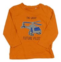 Oranžové tričko s vrtuľníkom Topolino