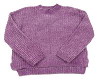 Fialový crop žinylkový sveter C&A