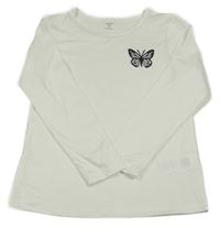 Biele tričko s motýlkom shein