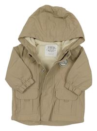 Béžová šusťáková jarní bunda s kapucí F&F