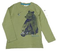 Khaki triko s medvědem kids