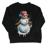 Čierna mikina so sněhulákem