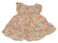 Bielo-barvné kvetované mušelínové šaty Primark