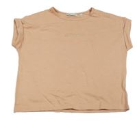 Starorůžové tričko s nápisem C&A