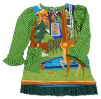 Nové - zelené bodkovaná é šaty s kolouškem