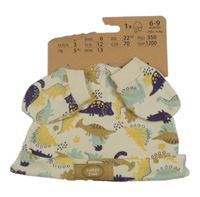 Nové - 2 set - béžová čepice s dinosaury + rukavice Pep&Co