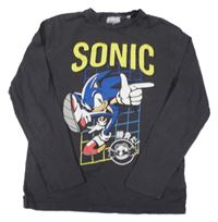 Tmavosivé tričko so Sonicem