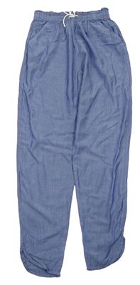 Modré melírované ľahké nohavice H&M