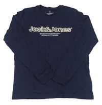 Tmavomodré triko s logem Jack & Jones