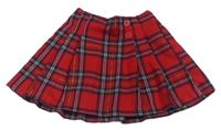 Červeno-tmavomodrá kockovaná sukňa Primark