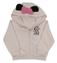 Světlerůžová propínací mikina s Minnie a kapucí Disney