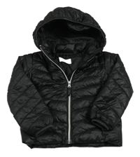 Čierna šušťáková lehce zateplená bunda s kapucňou zn. H&M