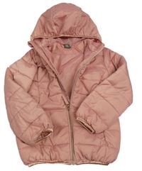 Ružová šušťáková zateplená prešívaná bunda s kapucňou Kiki&Koko