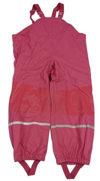 Růžové voděodolné lehce zateplené laclové kalhoty Lupilu