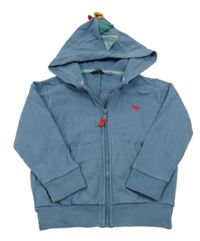 Šedomodro-barevná propínací mikina s kapucí s ostny Next