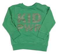 Zelená mikina s nápisom H&M