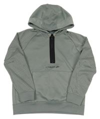 Světlešedá vzorovaná thermo mikina s kapucí Nike