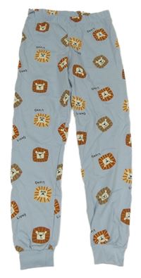 Světlemodré pyžamové kalhoty s lvíčky H&M