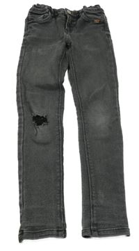 Sivé teplákové skinny rifle s vyšúchaním Name it