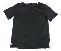 Černo-bílé sportovní tričko s logem Kipsta 