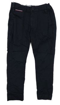 Tmavomodré plátěné chino kalhoty Tommy Hilfiger