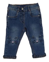 Tmavomodré skinny rifle s čumáky C&A